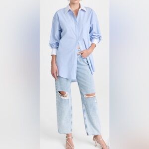 Good American Oversized Cotton Poplin Button Down Shirt Size Medium